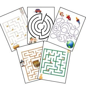 18 stron zabawnych i edukacyjnych labiryntów (PDF)