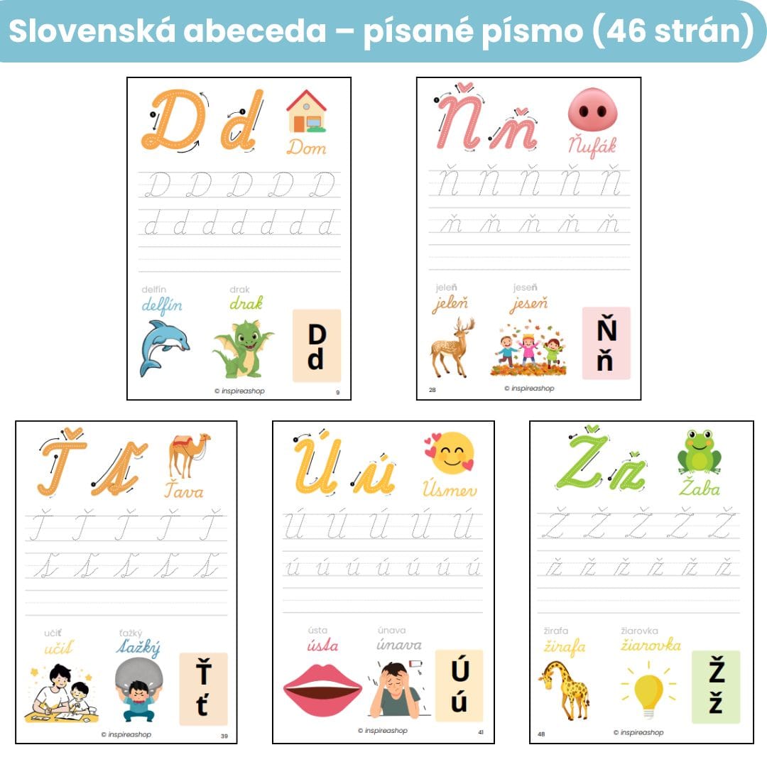 Slovensk Abeceda P san P smo PDF Inspirea Shop