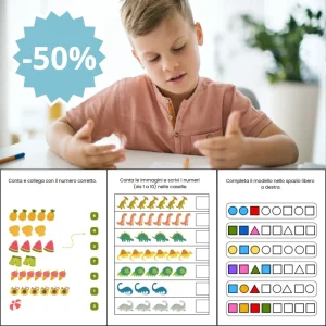 Attività matematiche divertenti: logica, conteggio, sequenze (PDF–140 pagine)