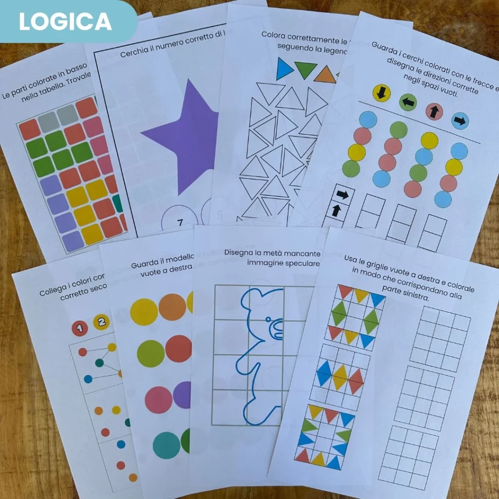 Attività matematiche divertenti: logica, conteggio, sequenze (PDF–140 pagine)