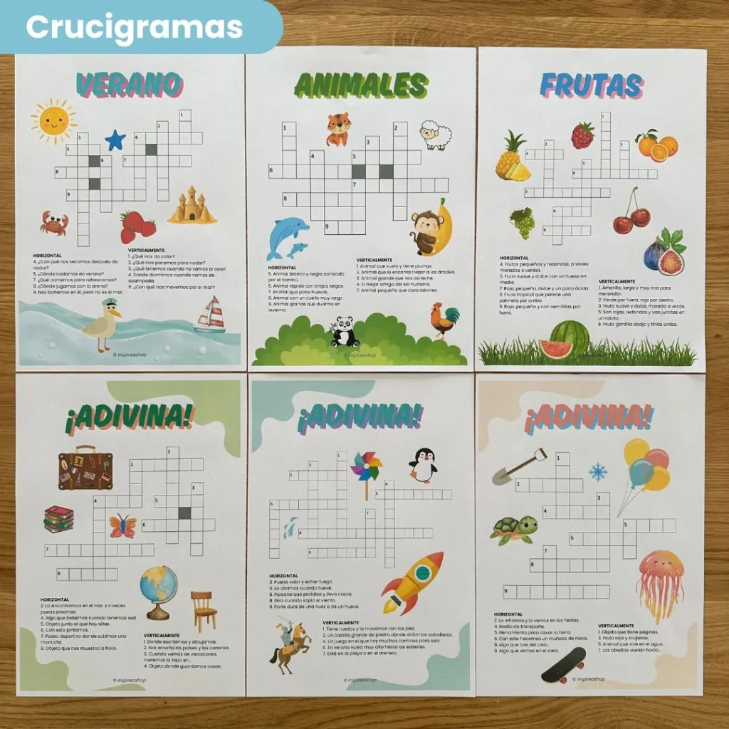 Abecedario español, crucigramas, adivinanzas