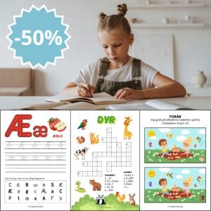 Dansk alfabet, krydsord og opgaver for børn