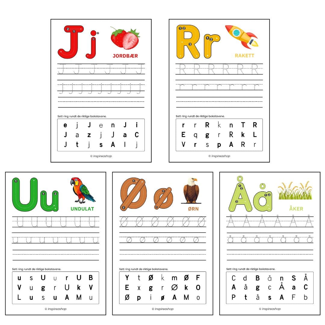 norsk alfabet kryssord oppgaver