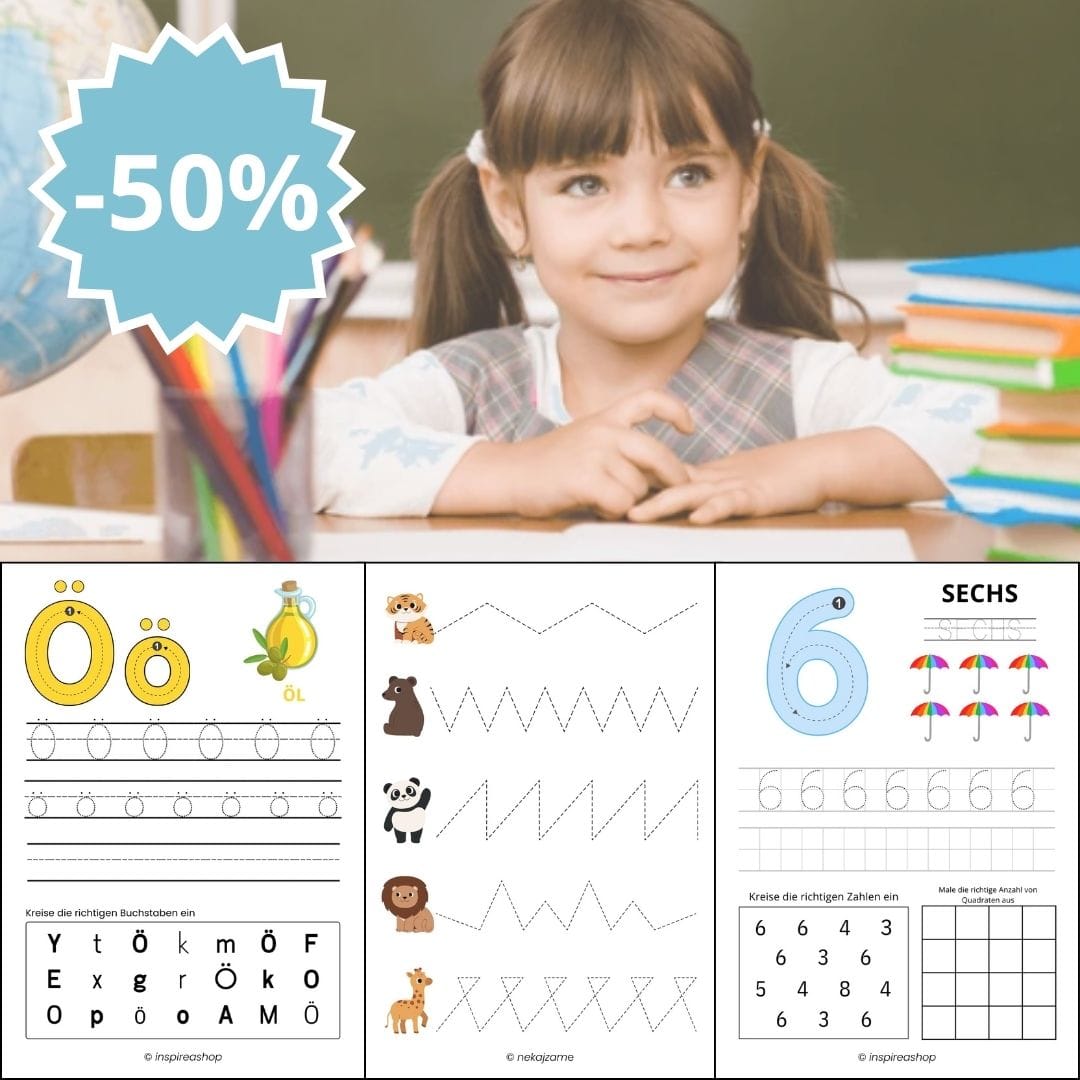 Montessori Megapaket: Deutsches Alphabet, Zahlen