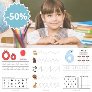 Montessori Megapakk: Eesti tähestik, numbrid, matemaatika, mustrid ja värvimislehed
