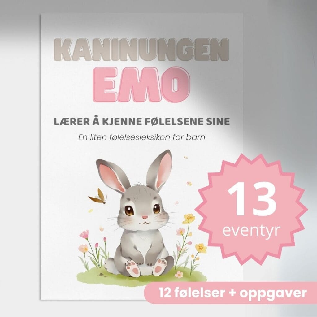 Kaninungen Emo oppdager følelsene sine – en liten følelsesleksikon for barn (13 eventyr + oppgaver – PDF)