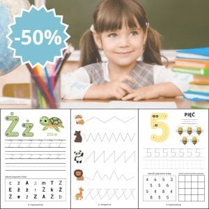 Montessori Megapakiet: polski alfabet, liczby, matematyka, wzory i kolorowanki