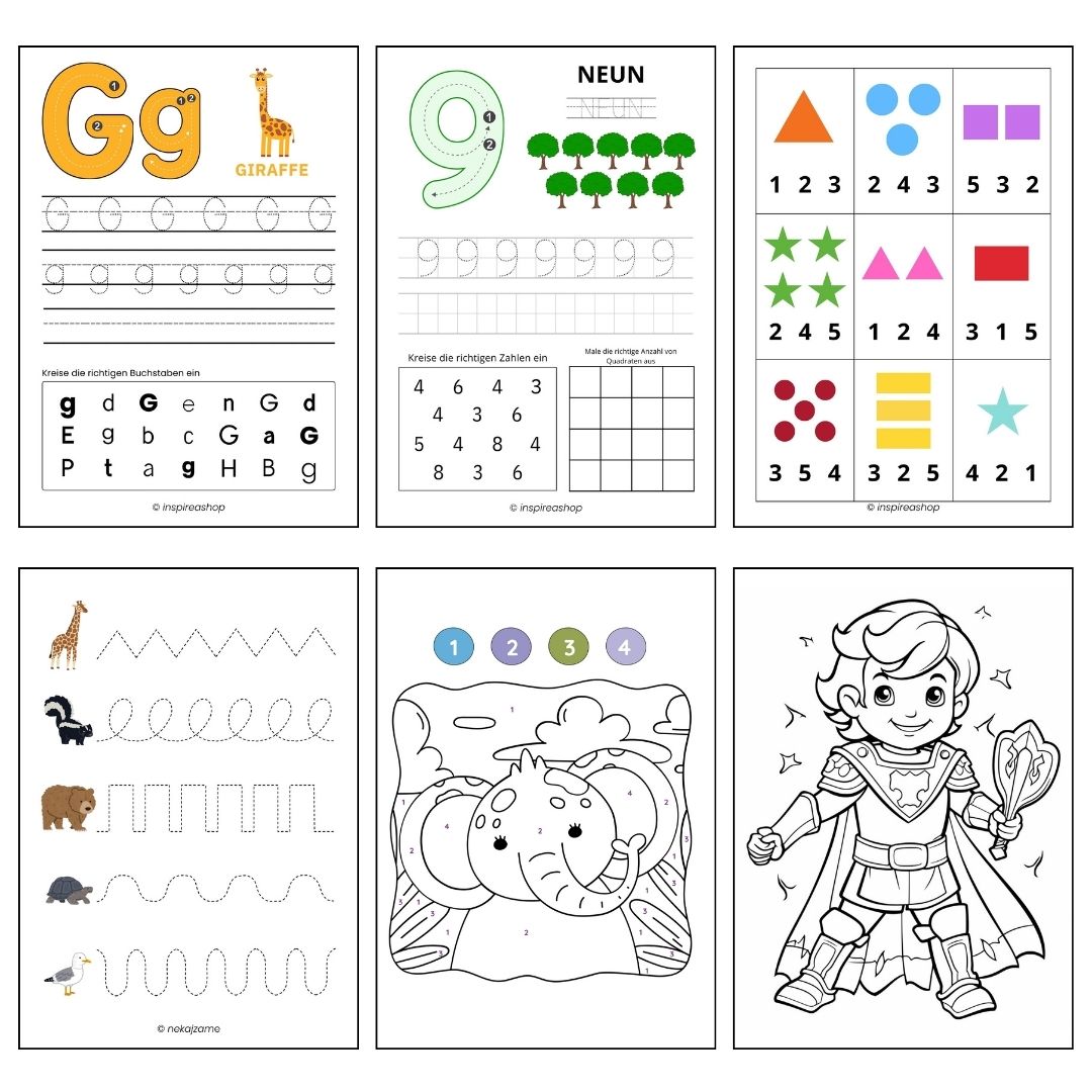 2-in-1: Montessori-Paket + Englisch für die Kleinsten (PDF mit 200 + 170 Seiten)