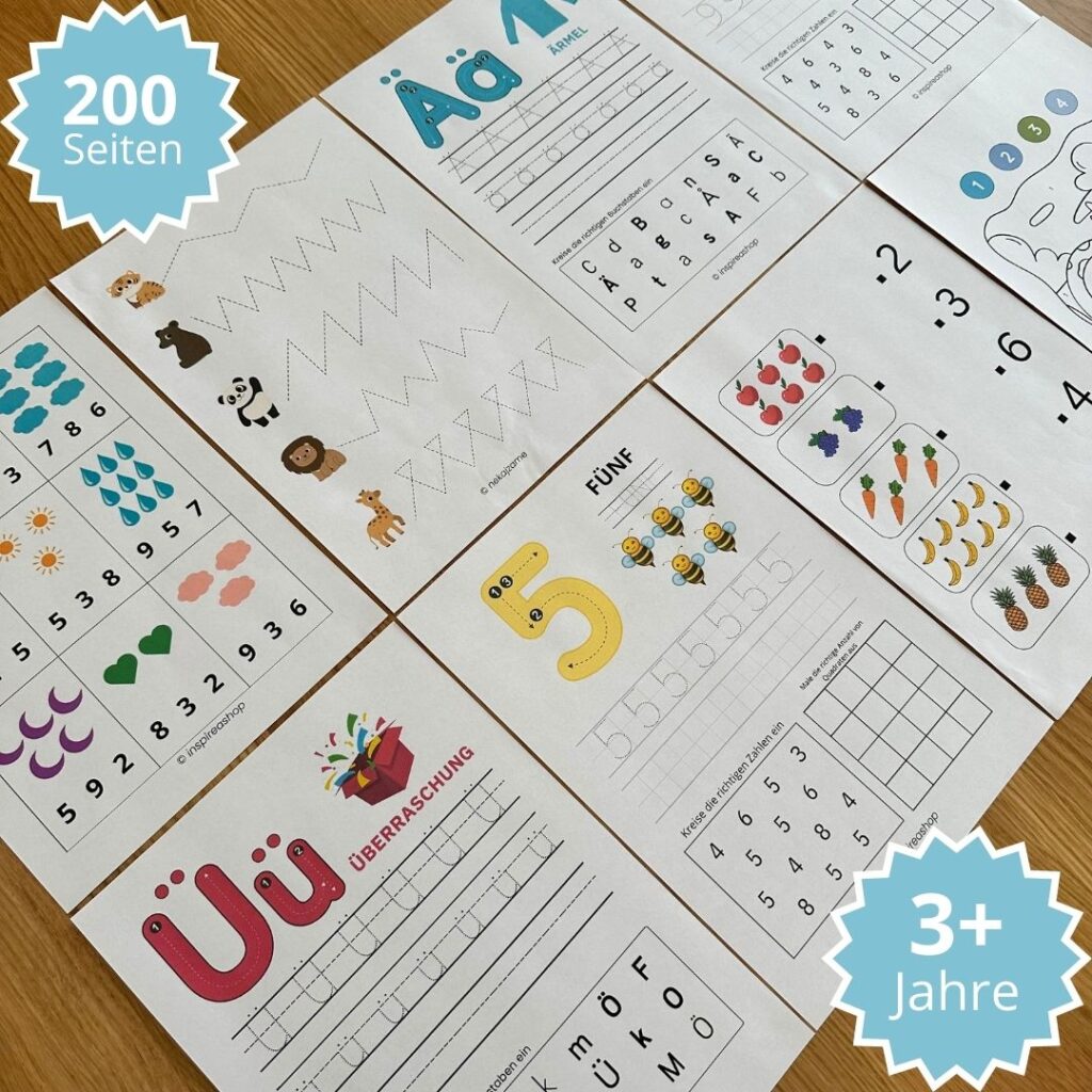2-in-1: Montessori-Paket + Englisch für die Kleinsten (PDF mit 200 + 170 Seiten)