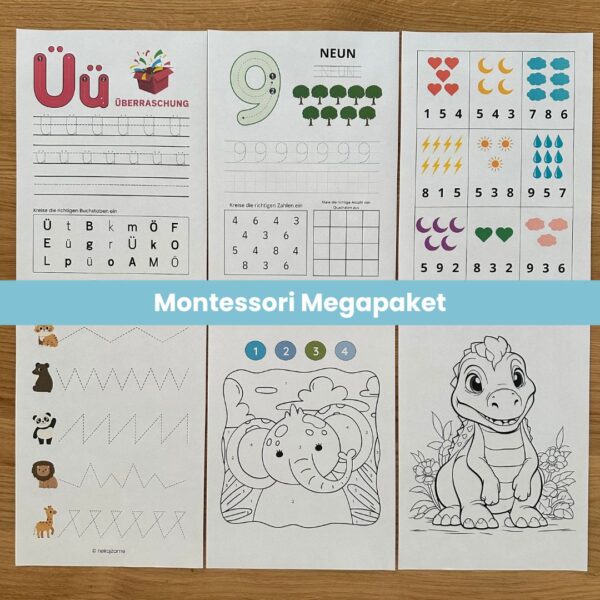 2-in-1: Montessori-Paket + Englisch für die Kleinsten (PDF mit 200 + 170 Seiten)