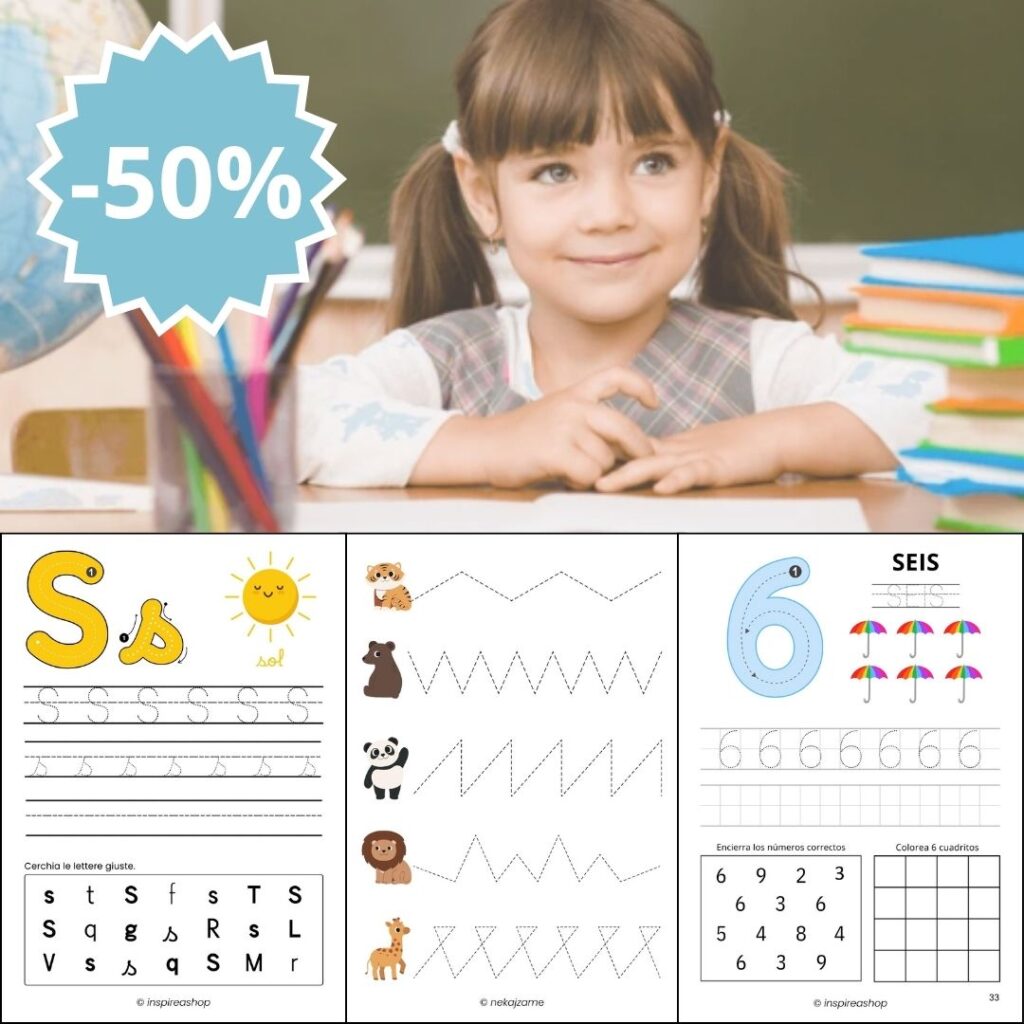 Montessori Mega Pack: abecedario español, números, matemáticas, patrones y dibujos para colorear