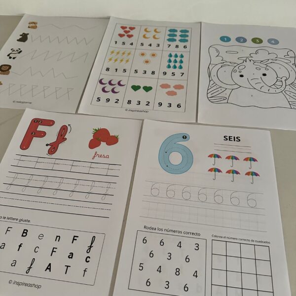Montessori Mega Pack: abecedario español, números, matemáticas, patrones y dibujos para colorear