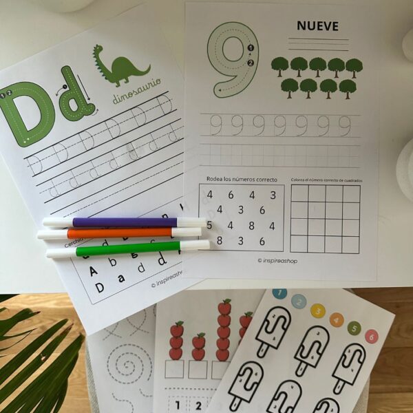 Montessori Mega Pack: abecedario español, números, matemáticas, patrones y dibujos para colorear