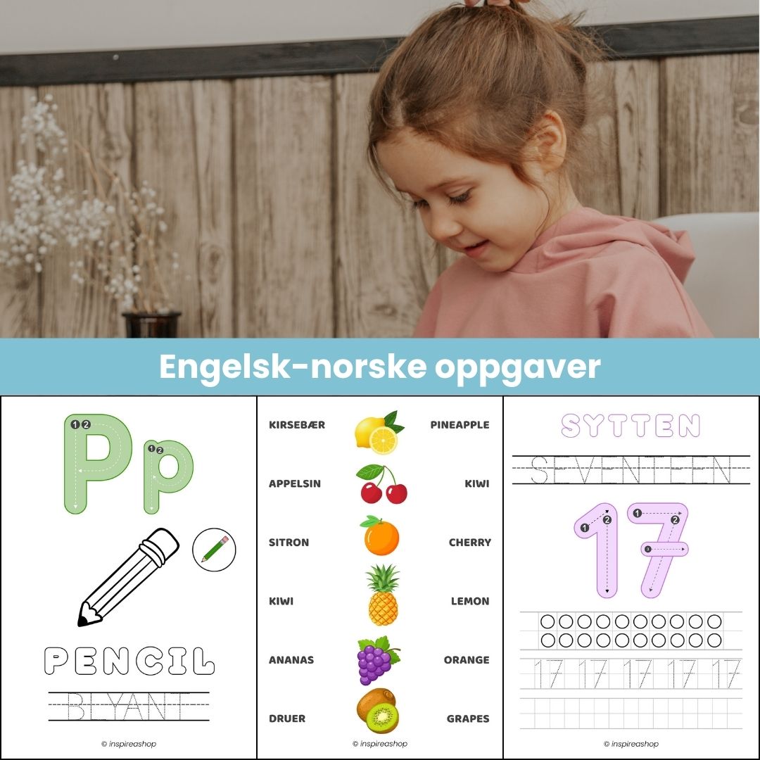 2 i 1: Montessori-pakke + engelsk for de yngste (PDF 200 + 170 sider)
