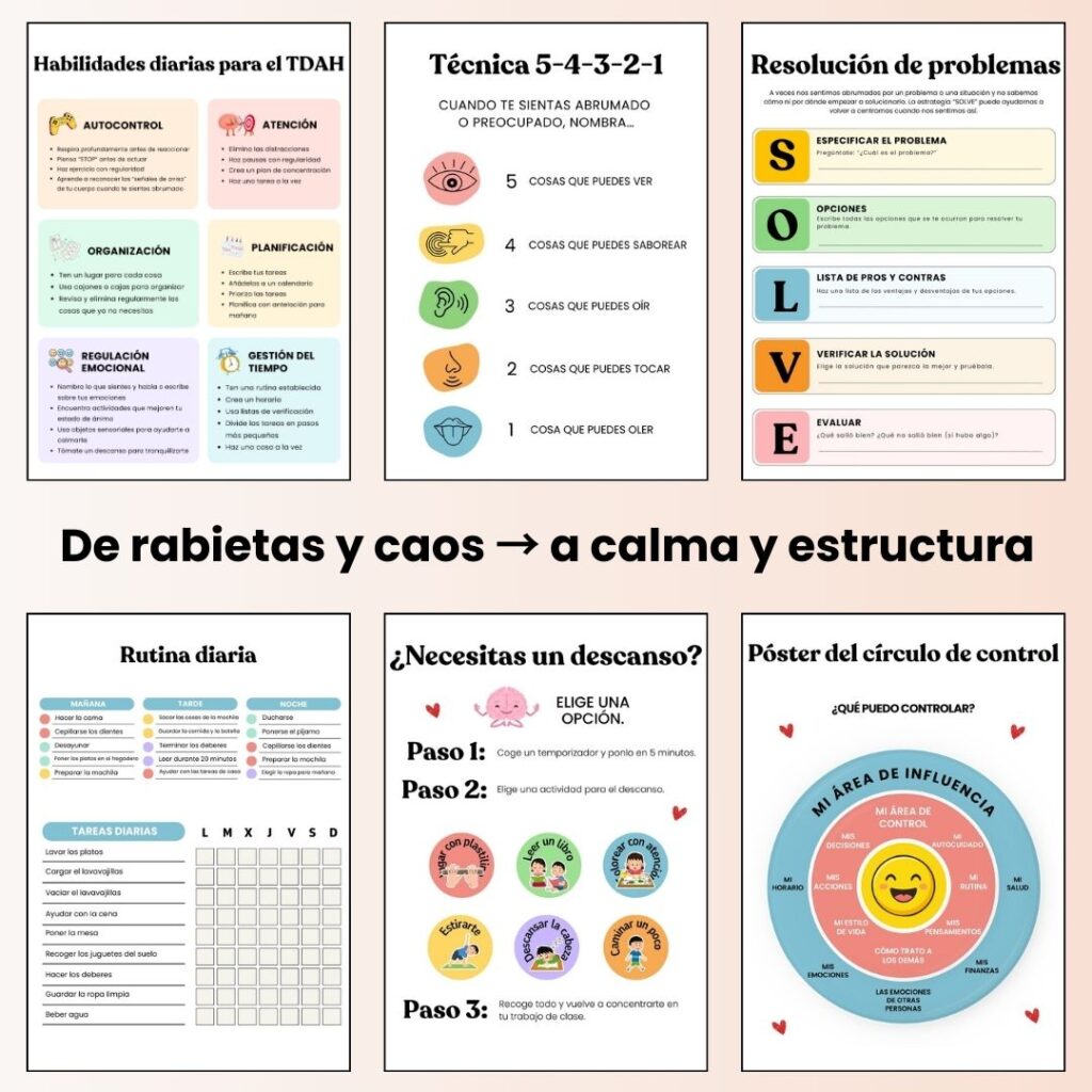 Sistema de calma, concentración y rutinas para niños con TDAH